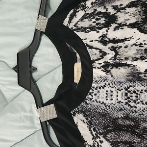 Beautiful Snakeskin Print Cold Shoulder Blouse